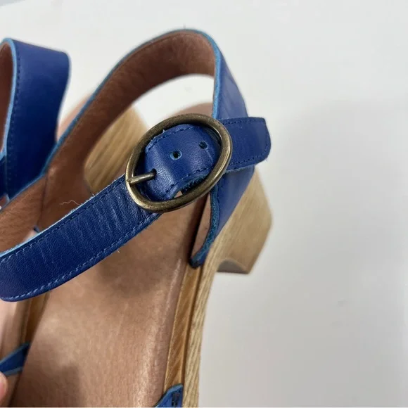 Dansko Blue Leather Clogs Sandals Maisie Cobalt Sz 41 10.5-11 Made in Italy - Picture 6 of 12